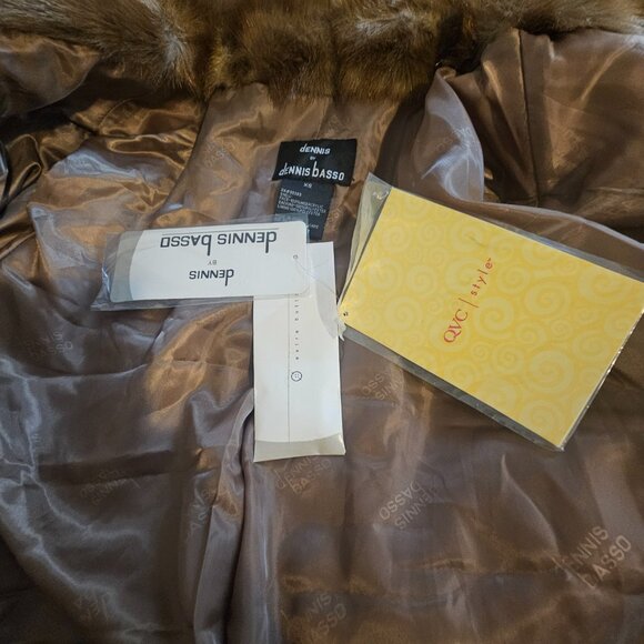 NWT Vintage Dennis Basso XS Chestnut Mink Faux Fur Zippered Coat Soft Shiny - Picture 10 of 13